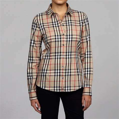 burberry down|Burberry button down shirt women.